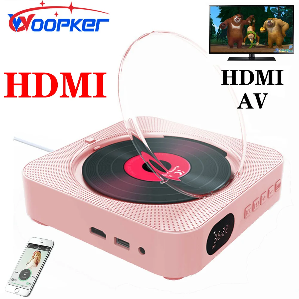 Lettore Dvd Hdmi Lettore Vcd Lettore Musicale Cd Bluetooth 5.0 Supporto Altoparlante Integrato Connessione Av Hdmi Proiettore Tv, Ecc