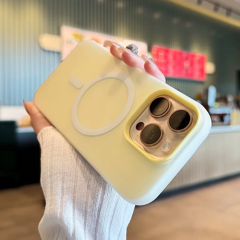 Dual-Color Jelly Magnetic Charging Phone Case with Shockproof Soft Cover
