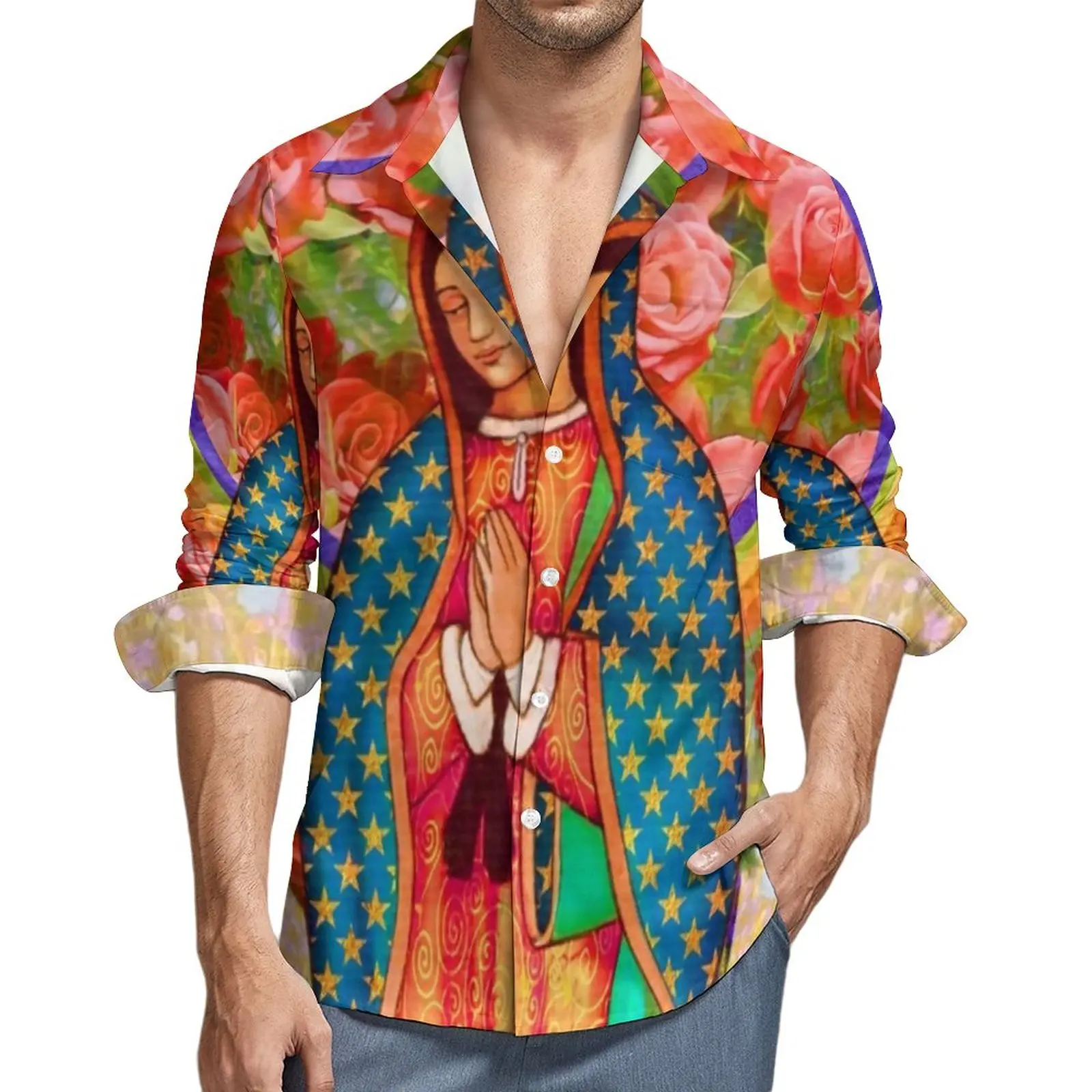 Buy Virgin Mary Shirt Male Rainbow Guadalupe Casual Shirts Harajuku Design  Blouses Long Sleeve Novelty Oversized Clothing Gift Idea at Aliexpress for  . Find more , and products. Enjoy ✓Free Shipping ...