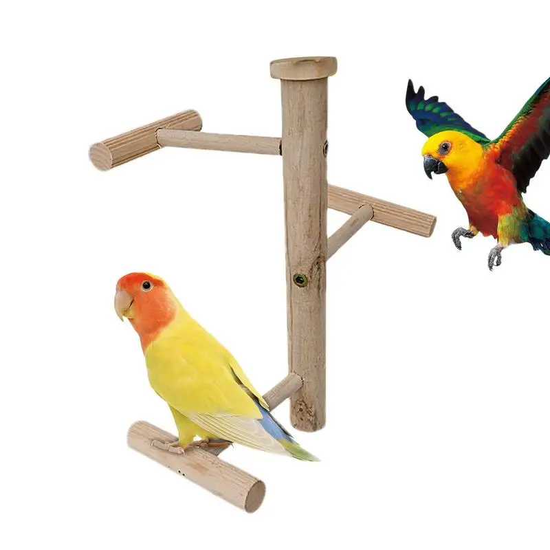 

Натуральный попугай окунь птица стойка прочная искусственная Многофункциональная подставка для птиц стойкий к укусам улучшает время игры &