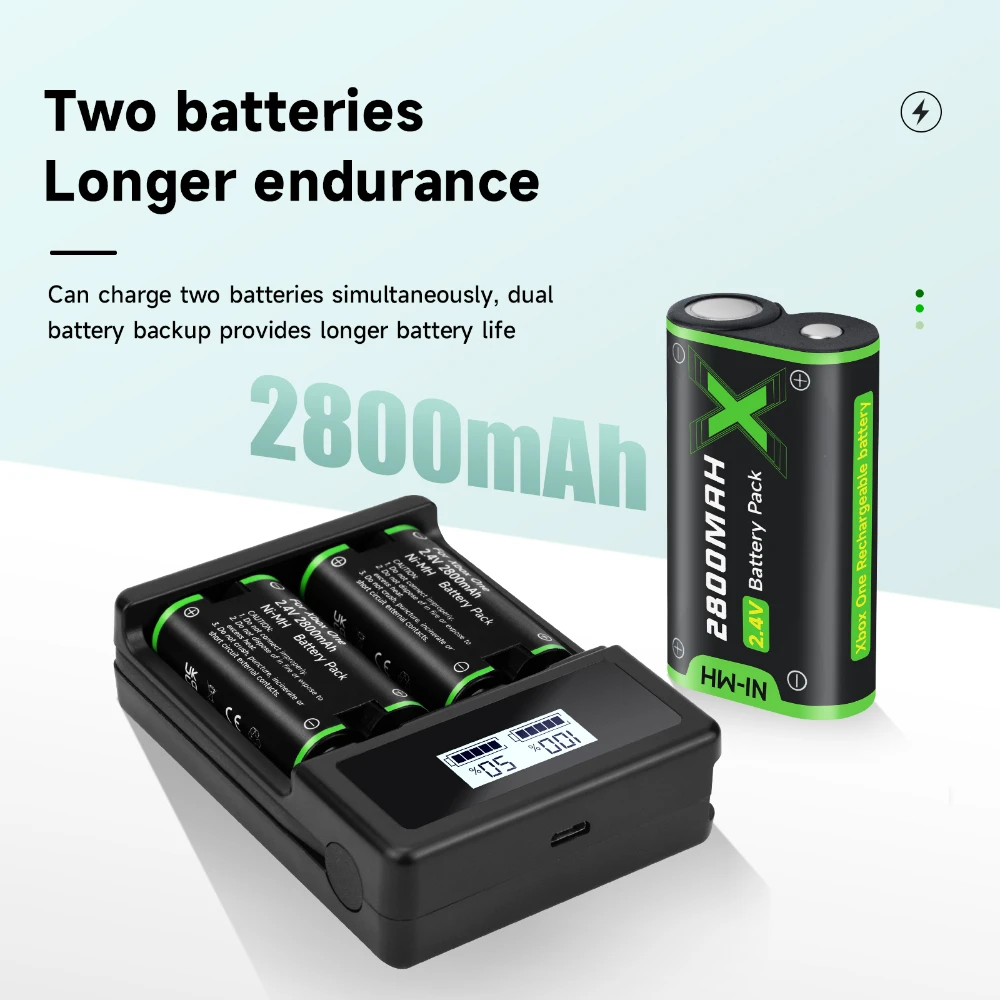 Batteria Ricaricabile Palo 2600Mah Per Batteria Controller One S/X Xbox Serie Xbox X/S/Xbox One + Dock Di Ricarica Batteria Usb