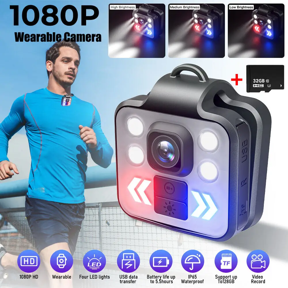 

1080P HD Wearable Mini Camera Portable Small Body Cam Sport DV Security Monitor Video Photo Recorder Surveillance Camcorder