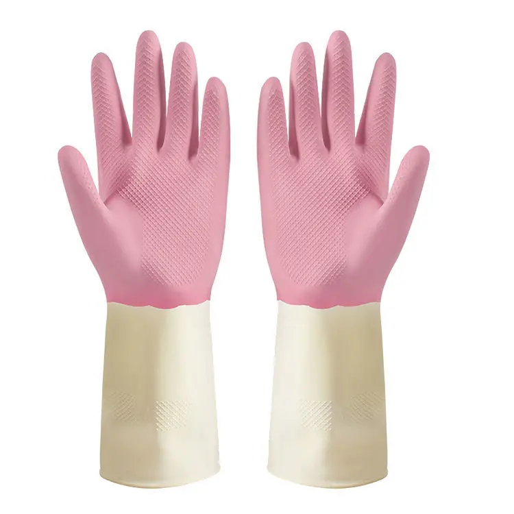 thumbnail image 1 of Guantes de látex para el hogar, de alta elasticidad, antideslizantes, impermeables, para lavar platos, antiescaldaduras, para tareas domésticas, duraderos, protectores de dedos, 1 of 5