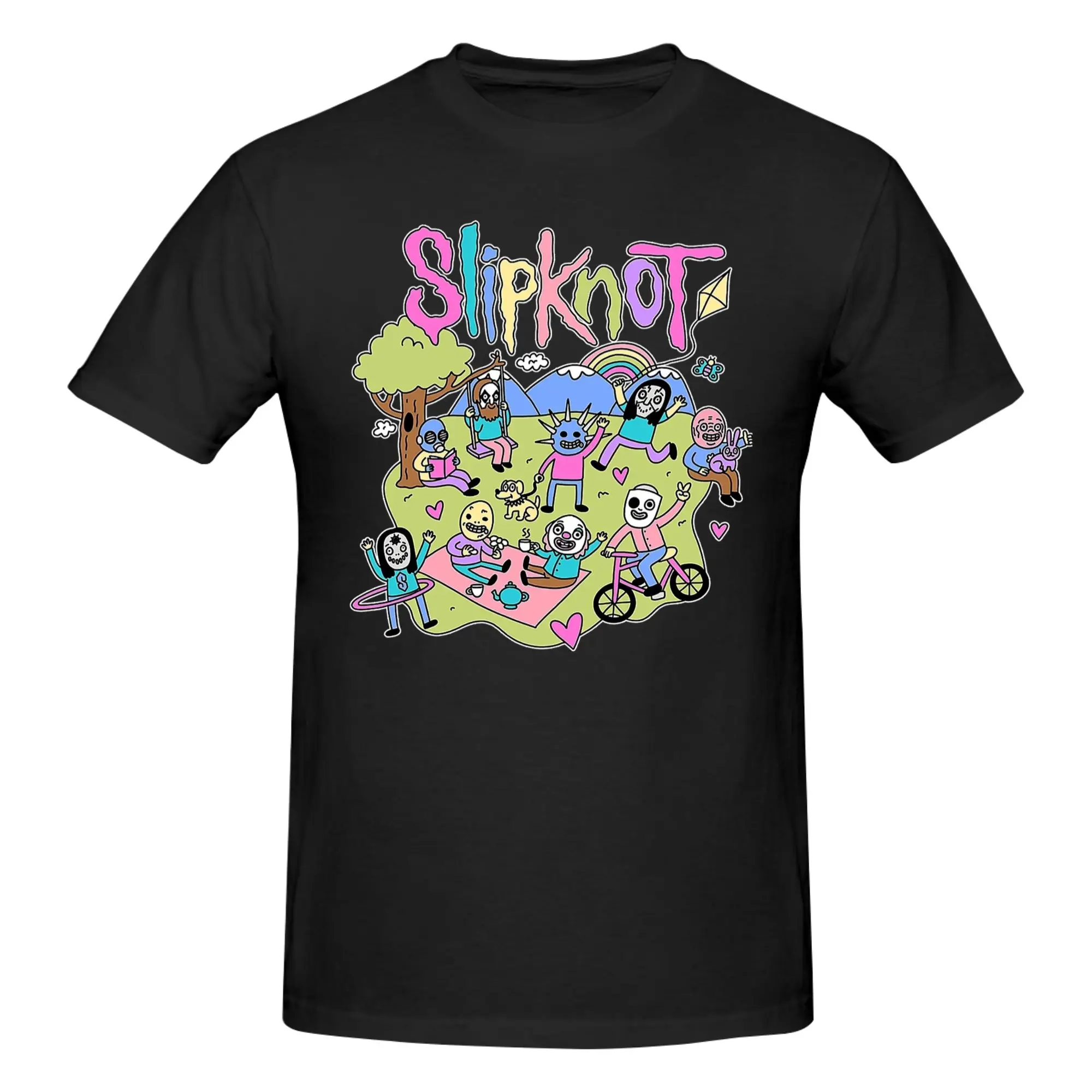 1 Stück buntes Pop-Art-T-Shirt mit lustiger Grafik aus 100 % Baumwolle von Slipk-nots Tops Tees für Herren