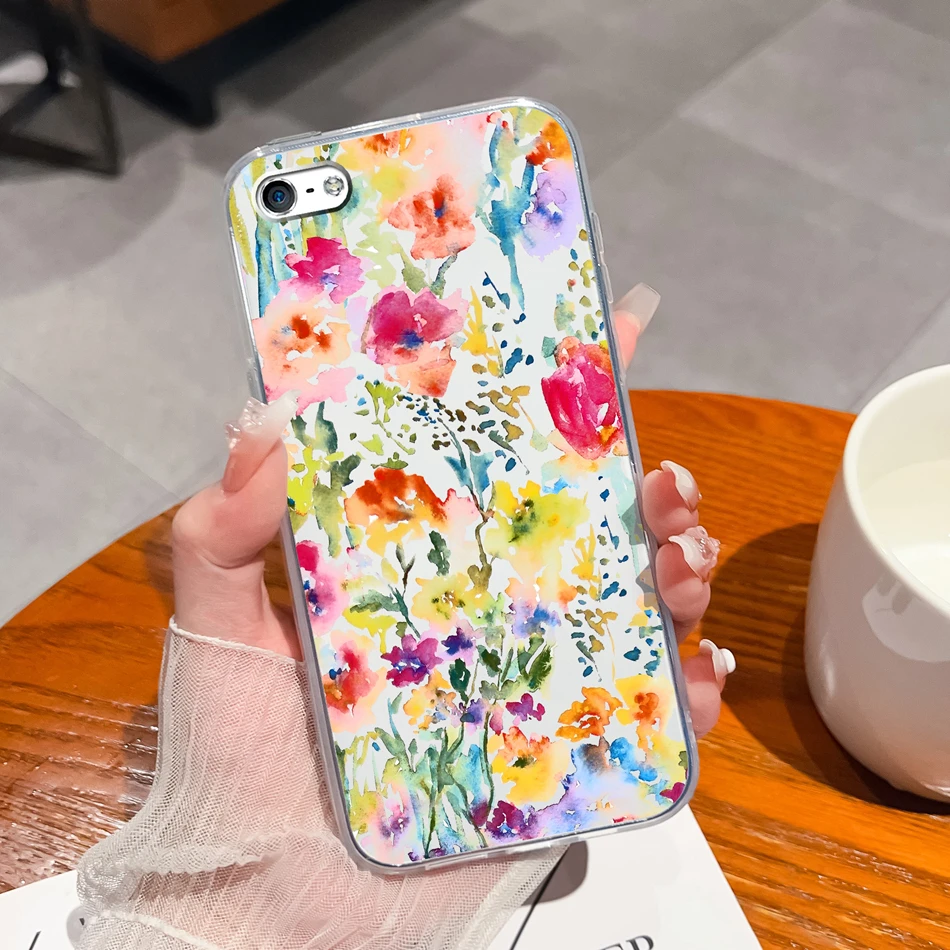 Elegant Ink Painting Soft Clear Silicone Phone Case - Premium Back Cover