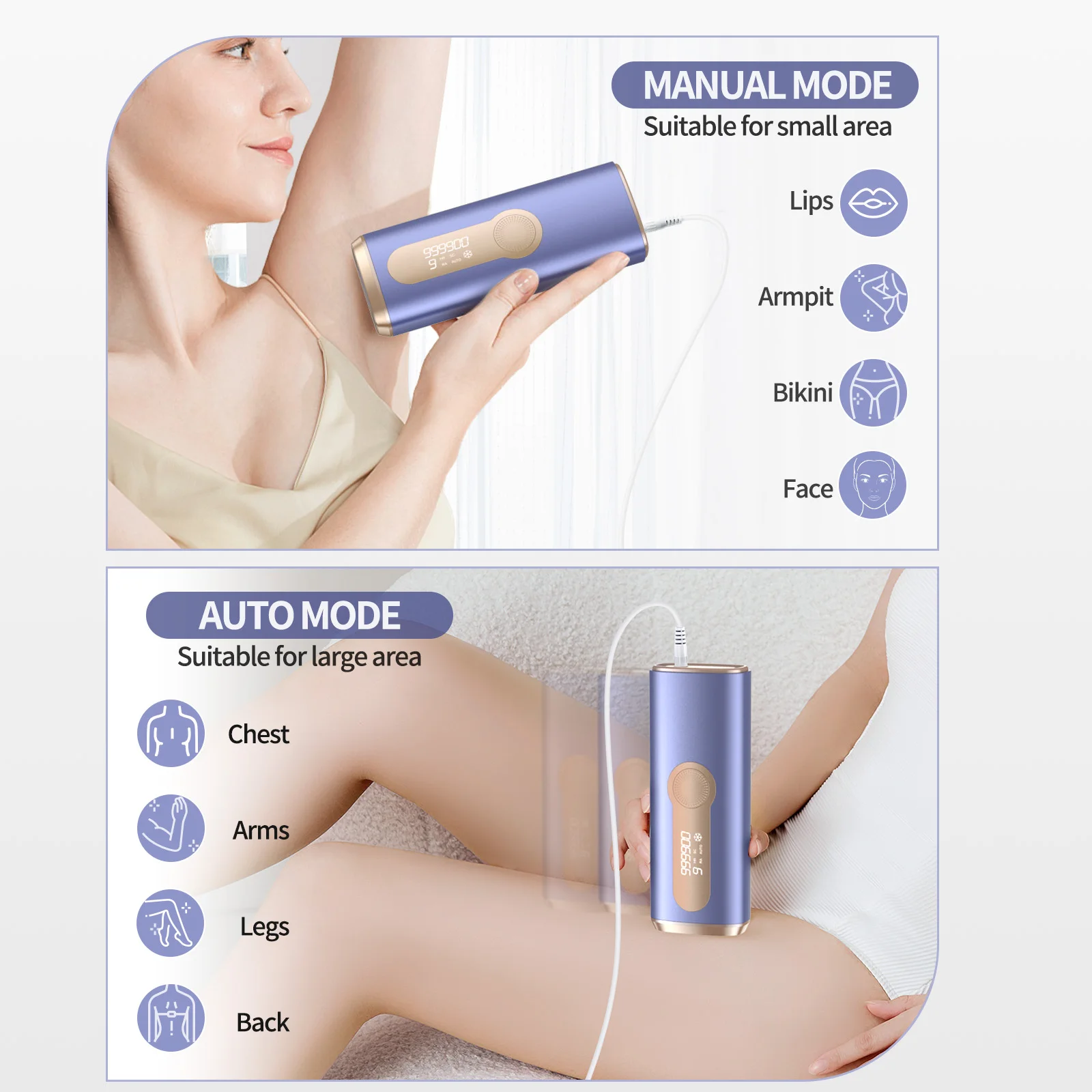 990000 Flash Laser Epilator IPL Hair Removal For Men and Women Body Bikini Facial  Permanant Painless IPL Hair Remover Machine 6
