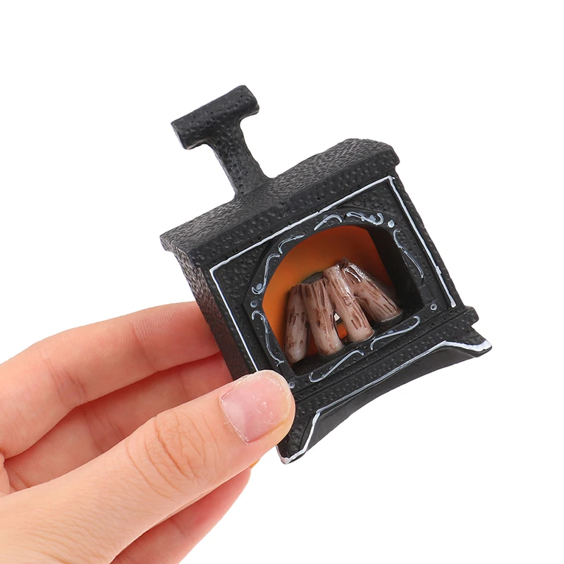 1Pcs 1:12 Dollhouse Miniature Simulation Illuminated Fireplace Model Furniture Accessories For Doll House Decor Kids Toys Gift 6