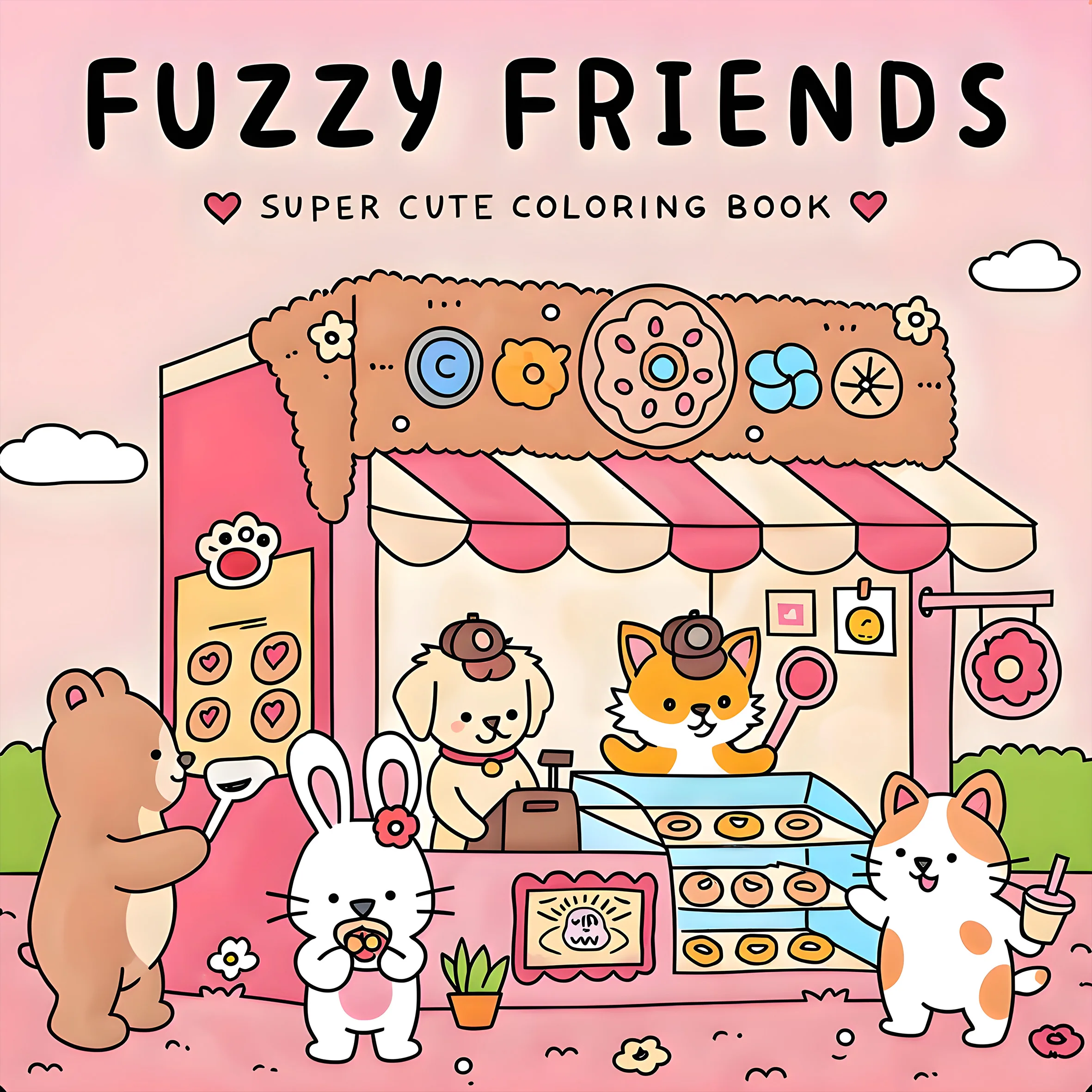 FUZZY FRIENDS: Coloring Book for Adults Featuring Cute Cozy Daily Activities for Relaxation (Cozy Spaces Coloring)