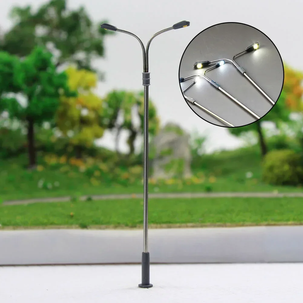 10Pcs Model Railway Warm White HO Scale Lamps Post 1:87 Street Light Single Head Lamps Model Street Lights Garden Decoration 2