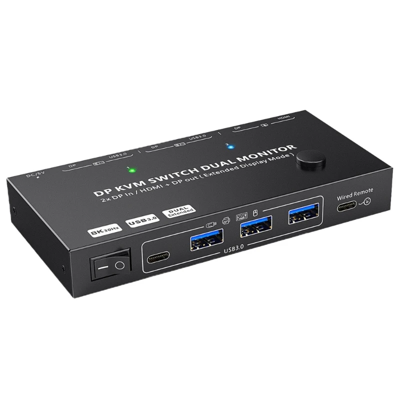 

YYDS High Port KVM Switcher Control Multiple Computer with Single Setups
