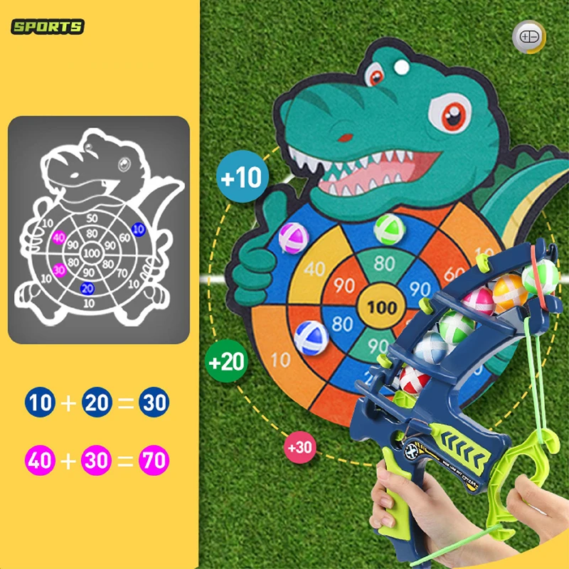 Children Dart Board Slingshot Target Stickey Ball Dart Game Educational Indoor Sports Kid Throw Ball Target Montessori Game Gift 6