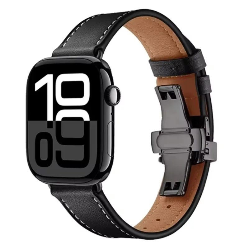 Elegant Premium Leather Watch Strap - Universal Fit, Replacement Wristband