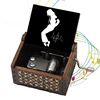 Source Factory Wooden Music Box Wooden Hand Crank Ornament Music Box Michael Jackson Music Box Wholesale 4
