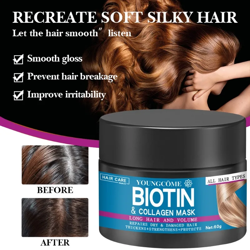 Hair Repairs Hair Mask Biotin Collagen Keratin Treatment Hair Conditioner Hair Essential Oil Nourishing for Dry Damaged Hair