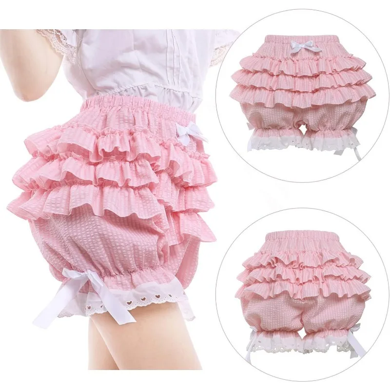 Lace Patchwork Kawaii Women Shorts Ruffles Drawstring Mini Loose Short Pants Sweety Bottoms 2023 New Popular High Street Outfits