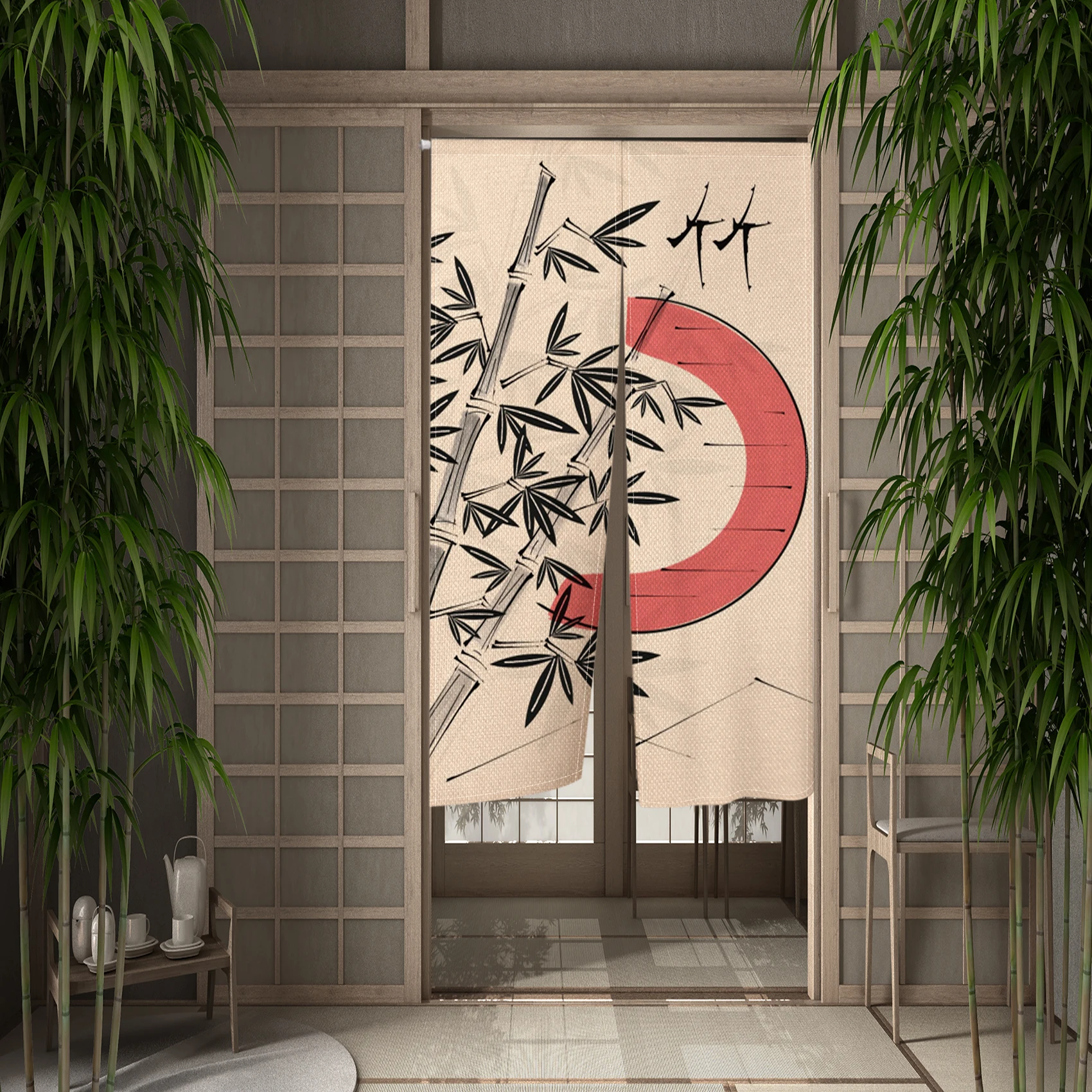 Čínské tuž bambus malba dveře záclona japonský rozseknout dveře záclony rozdělit domácnost ložnice kuchyň koupelna záclona