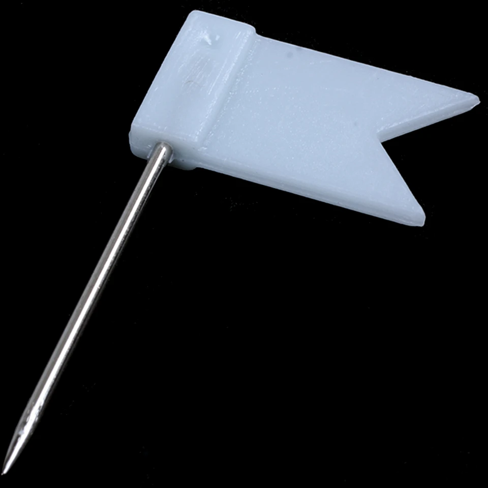 New 100 Flag Shape Map Pins Cork Notice Board Drawing Pins Push Pin White