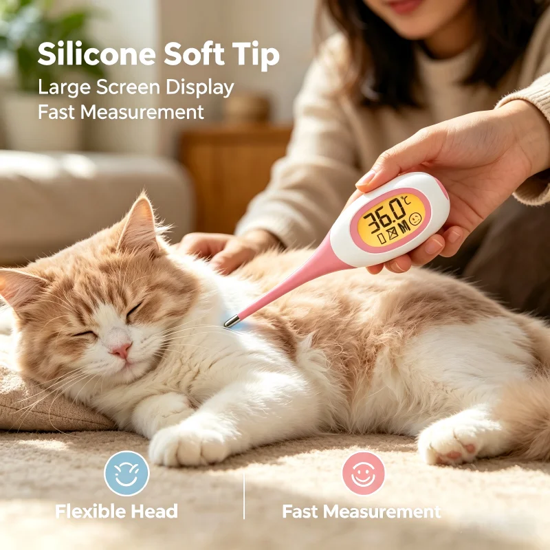 Enhanced Pet Digital Thermometer with Large Display and Fast Readout