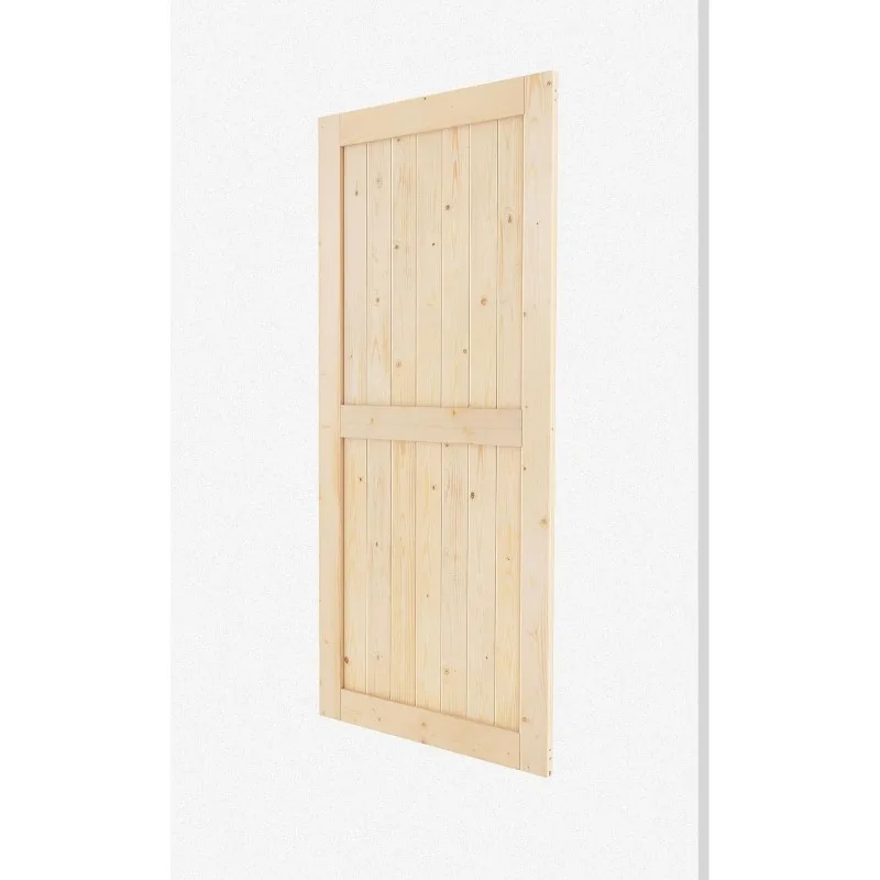 42x84" Sliding Barn Wood Door Panel with 7ft Hardware Kit Easy DIY Assembly Required Perfect for Warehouses Bedrooms Bathrooms 3