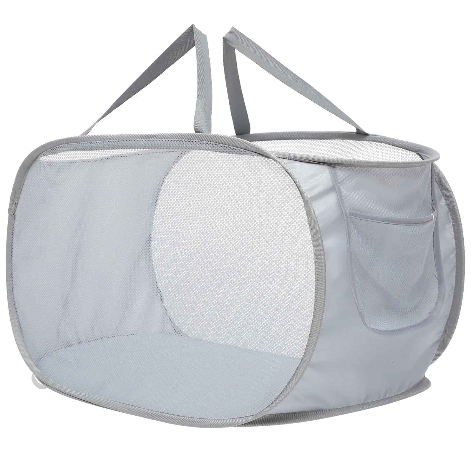 

Folding Laundry Basket Child Large Storage Drying Rack for Clothes Foldable Nylon Mesh Net Bag