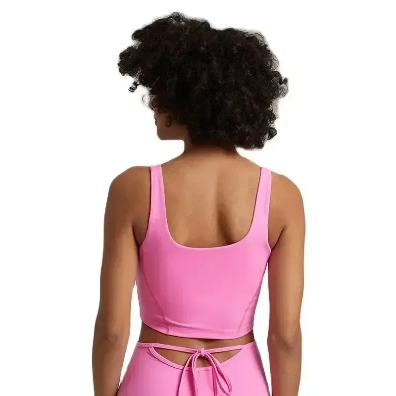 Lemon U Shape Women Fitness Bra Sport Yoga Underwear Top Cross Back Gym Chest Pad High Strength Comprehensive Training Jog