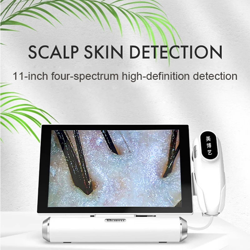 Microscopio Digitale HD da 11 Pollici per Analisi di Cuoio Capelluto e Pelle, Ingrandimento 50/200X per Test dei Follicoli Piliferi e Analisi Cutanea - immagine 3