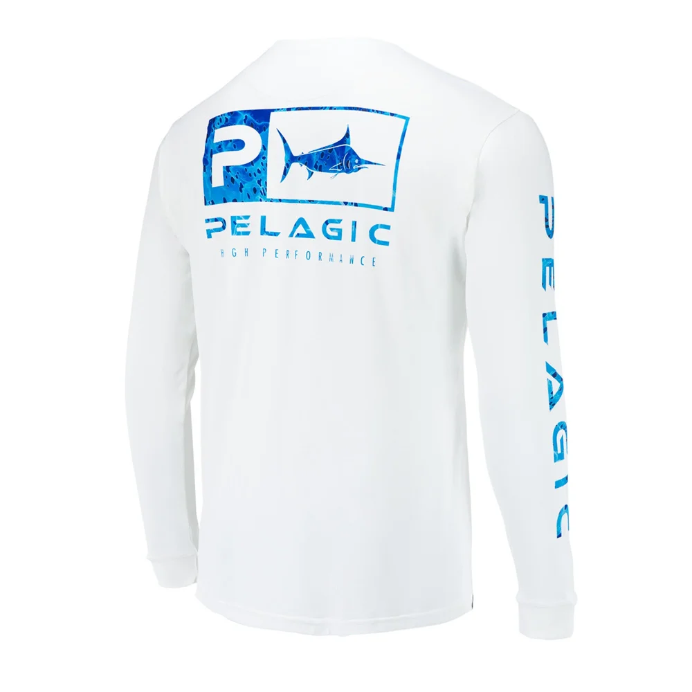 Pelagic 남성용 야외 기어 낚시 의류, 긴 소매 티셔츠, 낚시 셔츠, 햇빛 차단, 통기성 후드 앵글링 의류, 여름