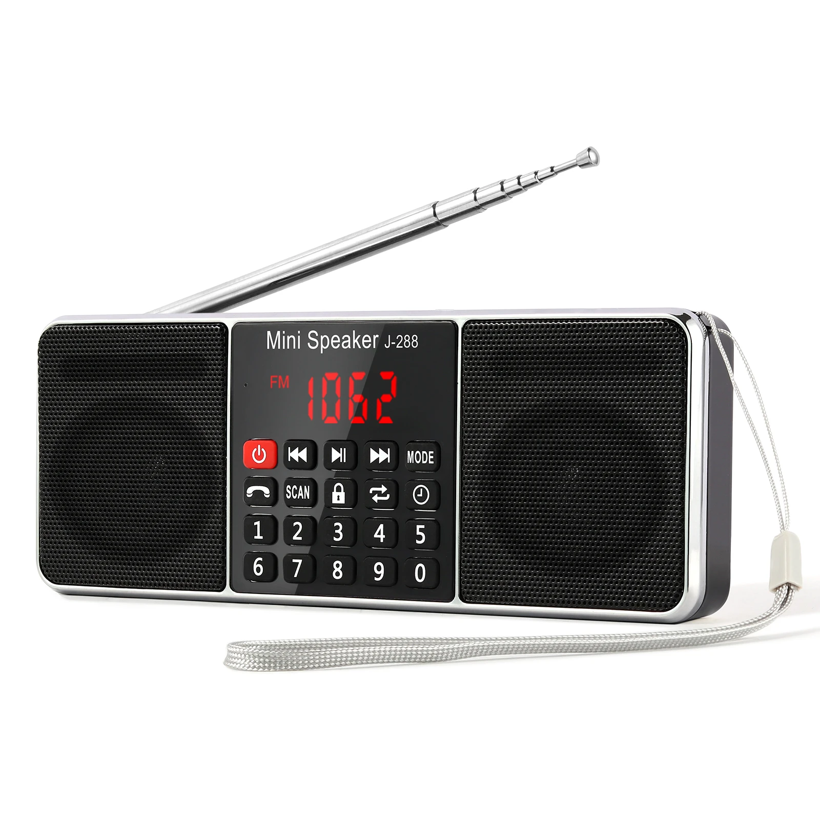 PRUNUS J288 Portable Radio AM FM Radio with Bluetooth Speaker AUX