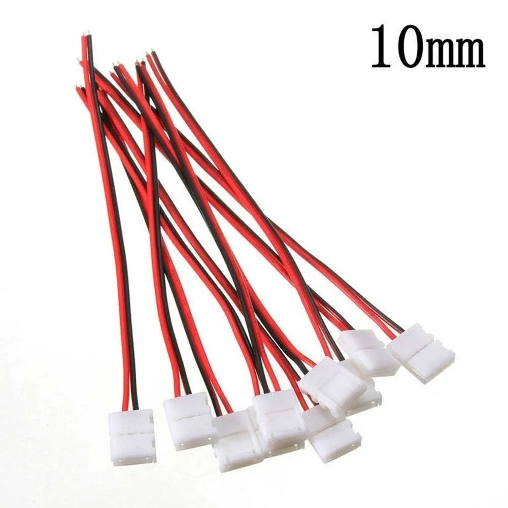 10Pcs Cable 2 Pin LED Strip Connector 3528/5050 Single Color Adapter Useful