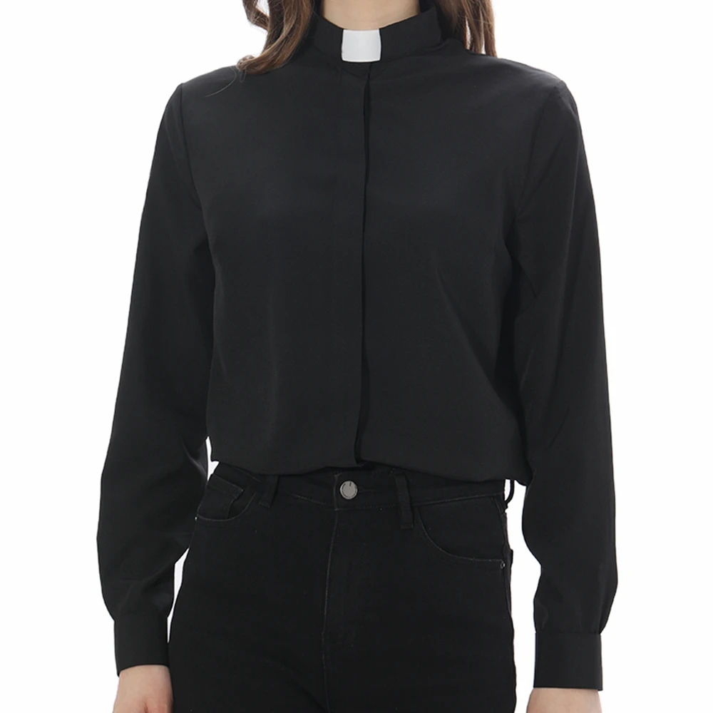 Priest Shirt Uniform for Women Clergy Tab Collar Catholic Church Pastor Costume priest simulator ранний доступ pc