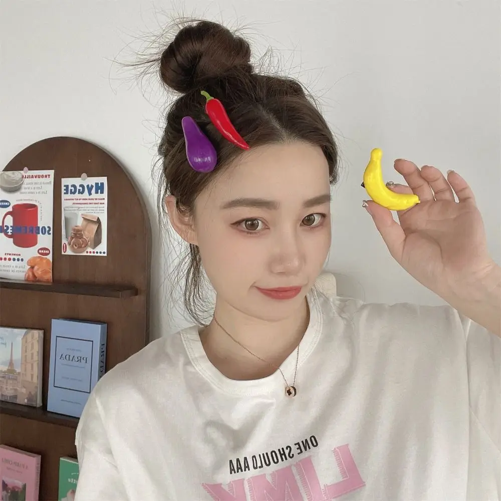 

Vegetable For Women Bangs Clip Headwear Hair Accessories Korean Style Barrette Women Fruit Hairpin Simulation Food Hair Clip