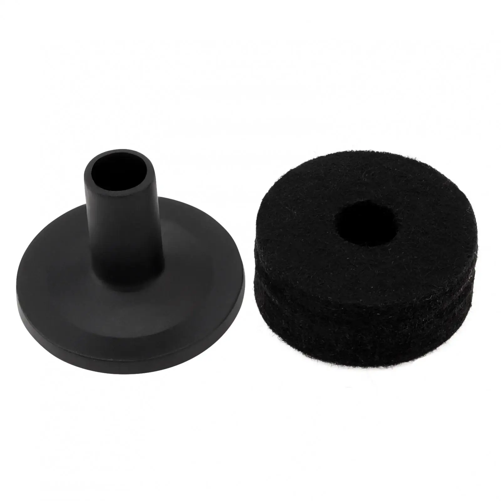 10 sets Standard Size Cymbal Stand Sleeves and Felt, Black Cymbals Stand Felt Pads Replacement Accessories