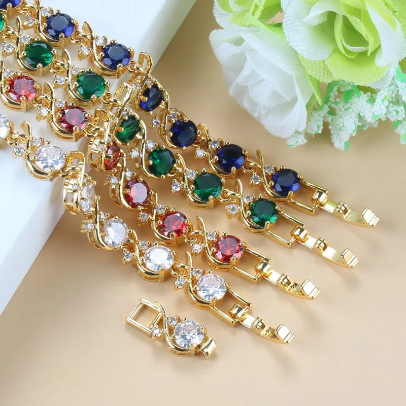 Temperament Fashion Bride Round Zircon Wax Inlaid Jewelry