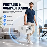 Podofo Climatiseur portable 280W, 750W, avec fonction de refroidissement/déshumidification/minuterie/LED, avec télécommande, climatiseur double fonction (refroidissement et chauffage), refroidissement rapide en 3 secondes, machine de refroidissement et de chauffage économe en énergie pour moustiquaire/lit/bureau/tente/cabine 6