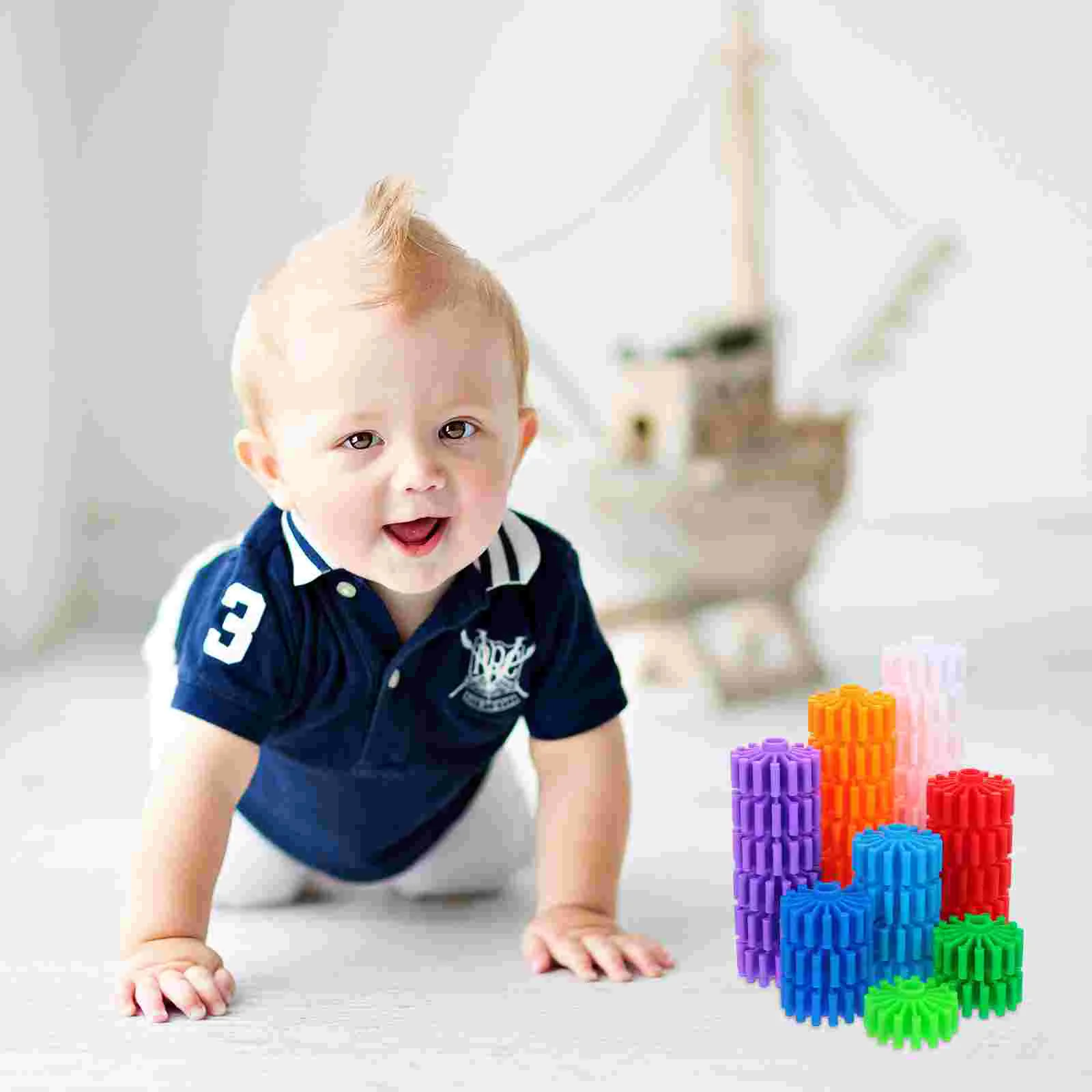 Grain Gear Blocks Toddler Puzzle Building Kit Interlocking Toys Gears Abs Preschool Gifts Early Educational Kids