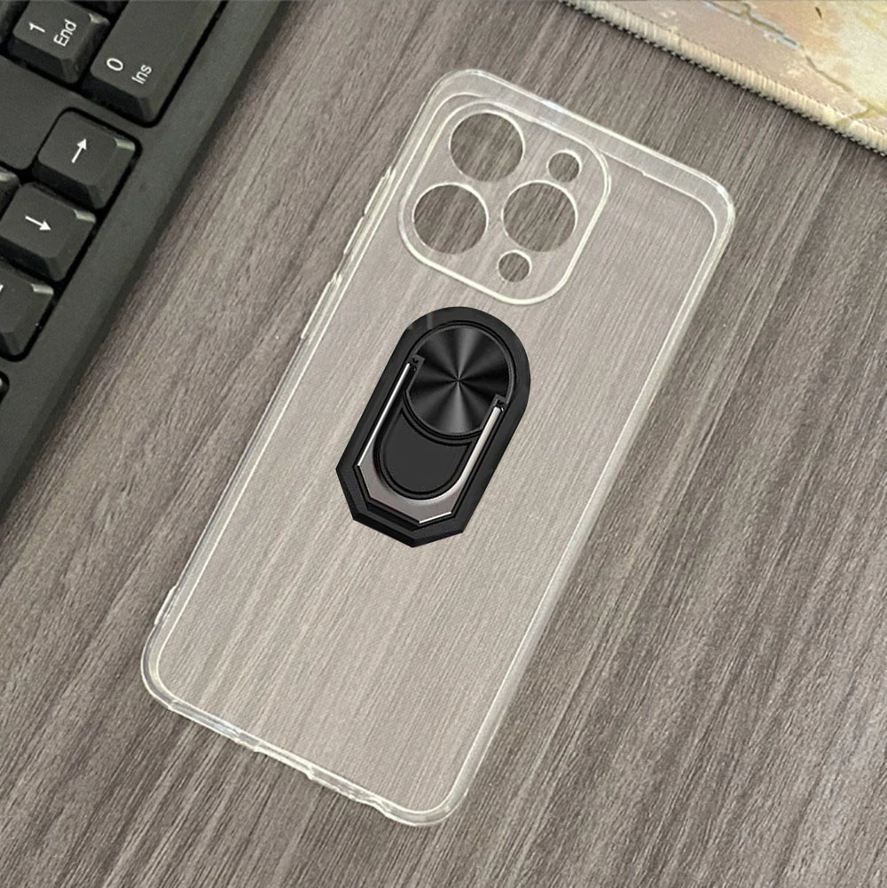 Enhanced Silicone Case with Finger Ring and Bracket for Smartphones – Soft TPU Protective Cover