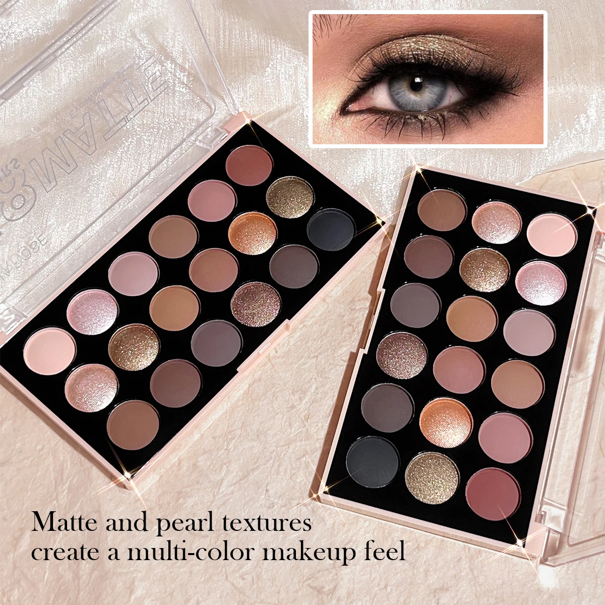 18-Color Eyeshadow Palette – Pearlescent, Matte, Fine Shimmer, Glitter, Earth Tones, Long-Lasting, High-Performance 5