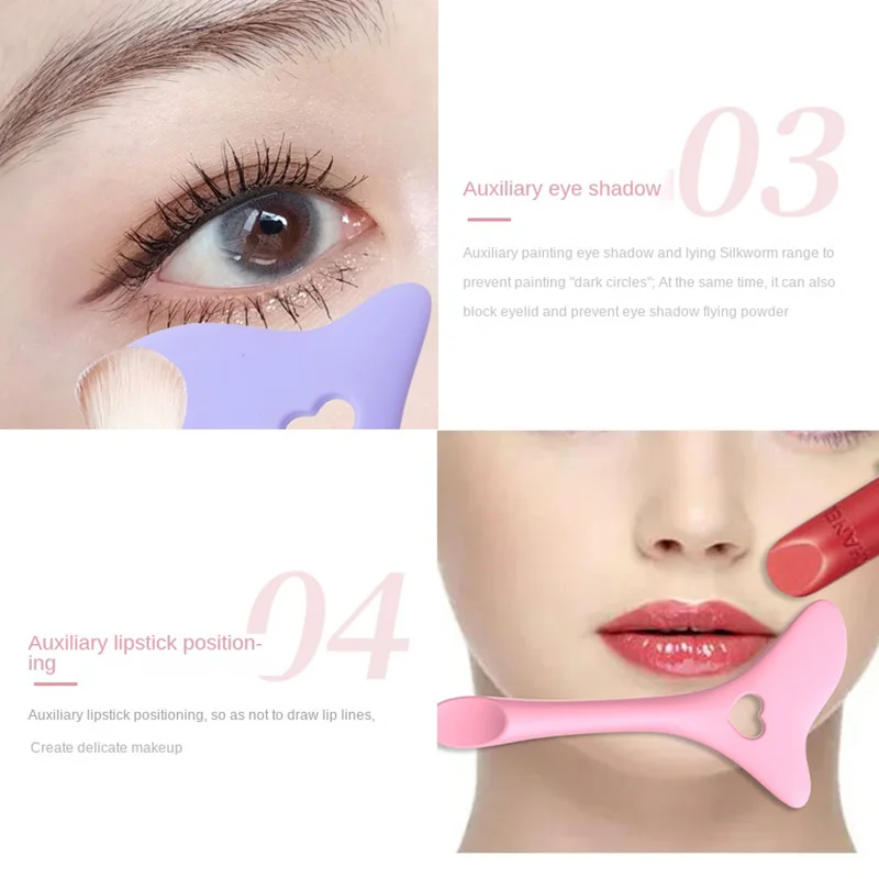Multifunctional Makeup Tools Eye Makeup Tools Eyeliner Stencil Tool Eyeliner Aids Eyelash Eye Shadow Lipstick Positioning Silicone Beauty Tools