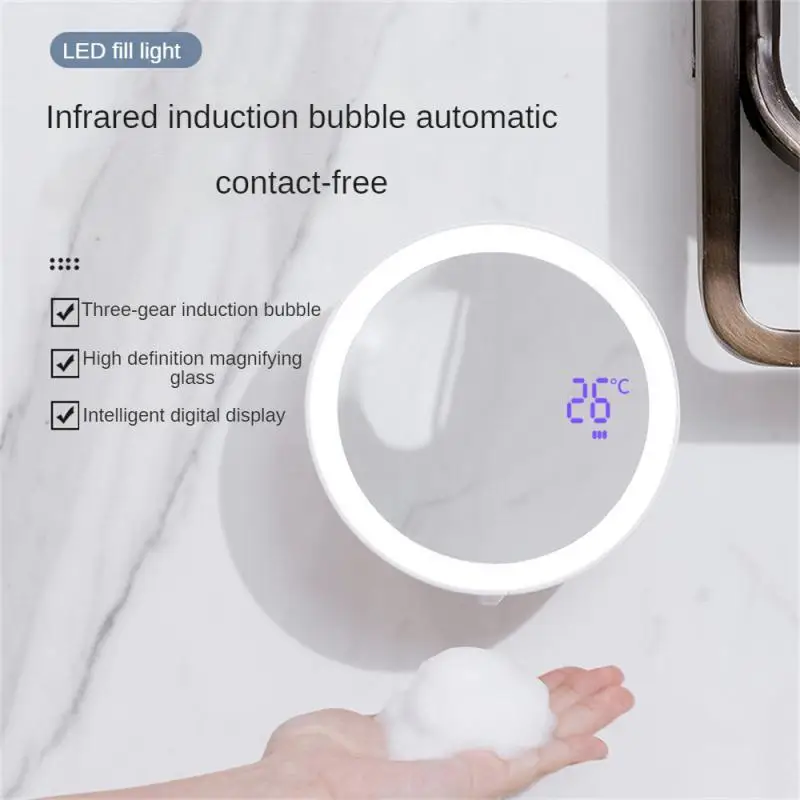 

New 2 in 1Soap Dispenser with Mirror Automatic Soap Dispenser USB Rechargeable Infrared Induction Foam Soap Dispen