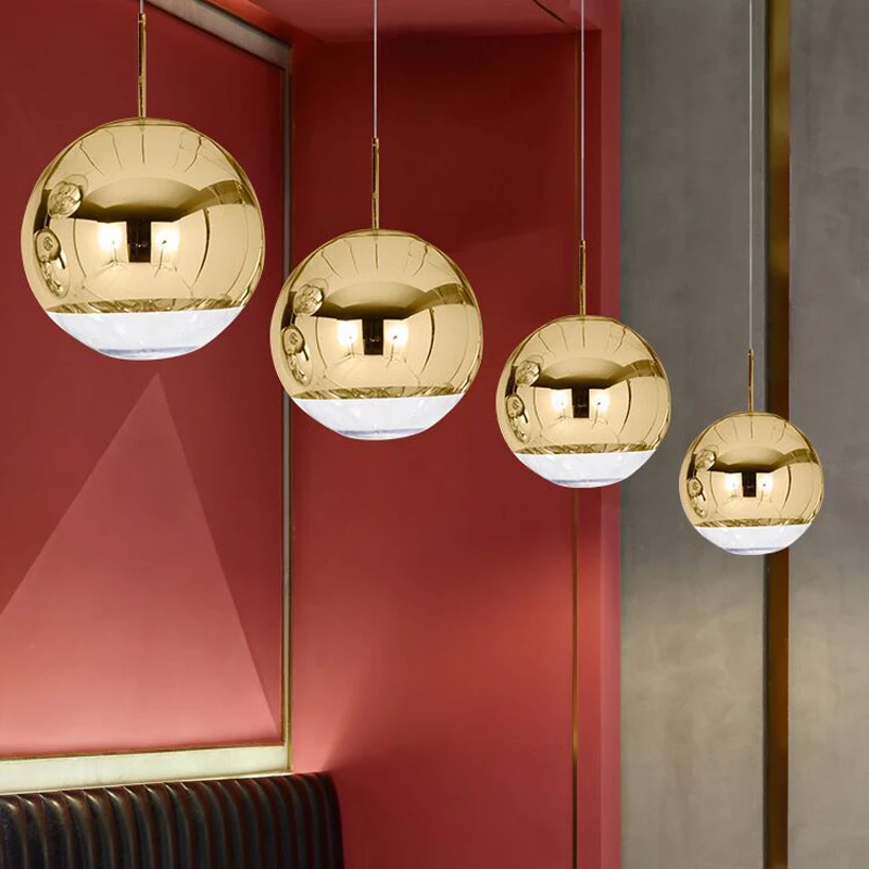 

Simple Modern Chandelier Glass Ball Pendant Lamp E27 110V 220V Ceiling Lighting Fixtures For Dining Table Restaurant Cafe Bar