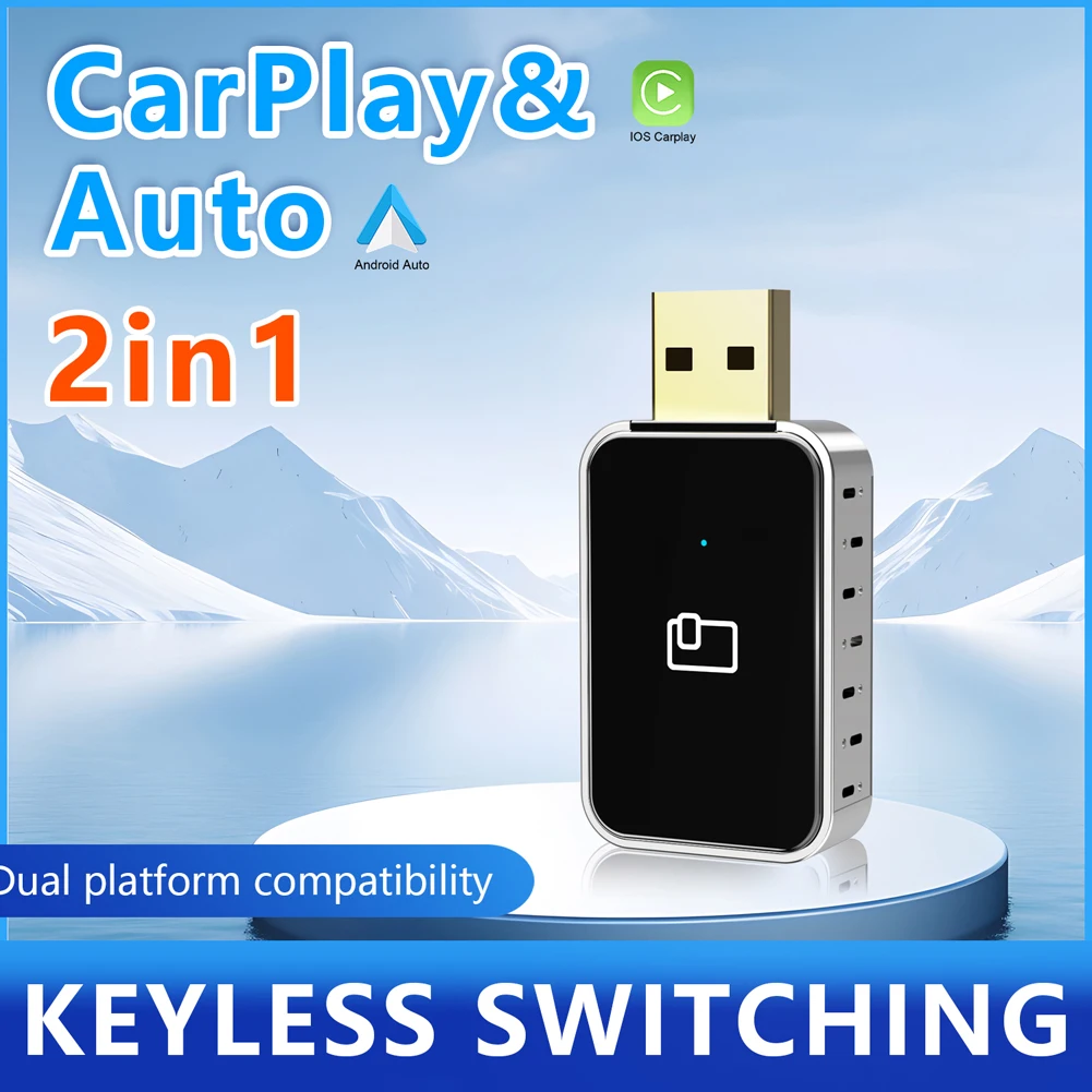 무선 CarPlay 안드로이드 오토 미니 박스 동글 BT WiFi AI 박스 어댑터 음성 어시스턴트 (순정 유선 CarPlay 안드로이드 오토 차량용)