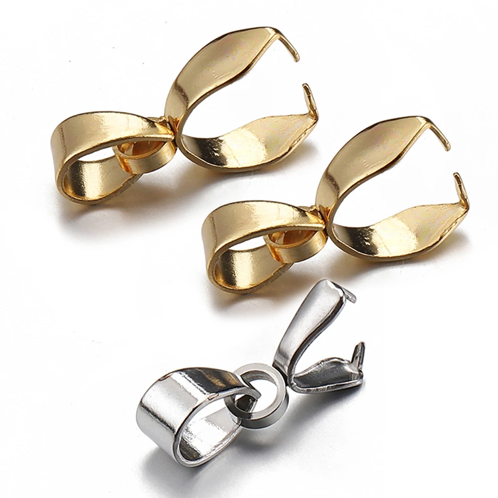 20pcs Stainless Steel Charms Pendant Clip Clasps Pinch Bail Clip for