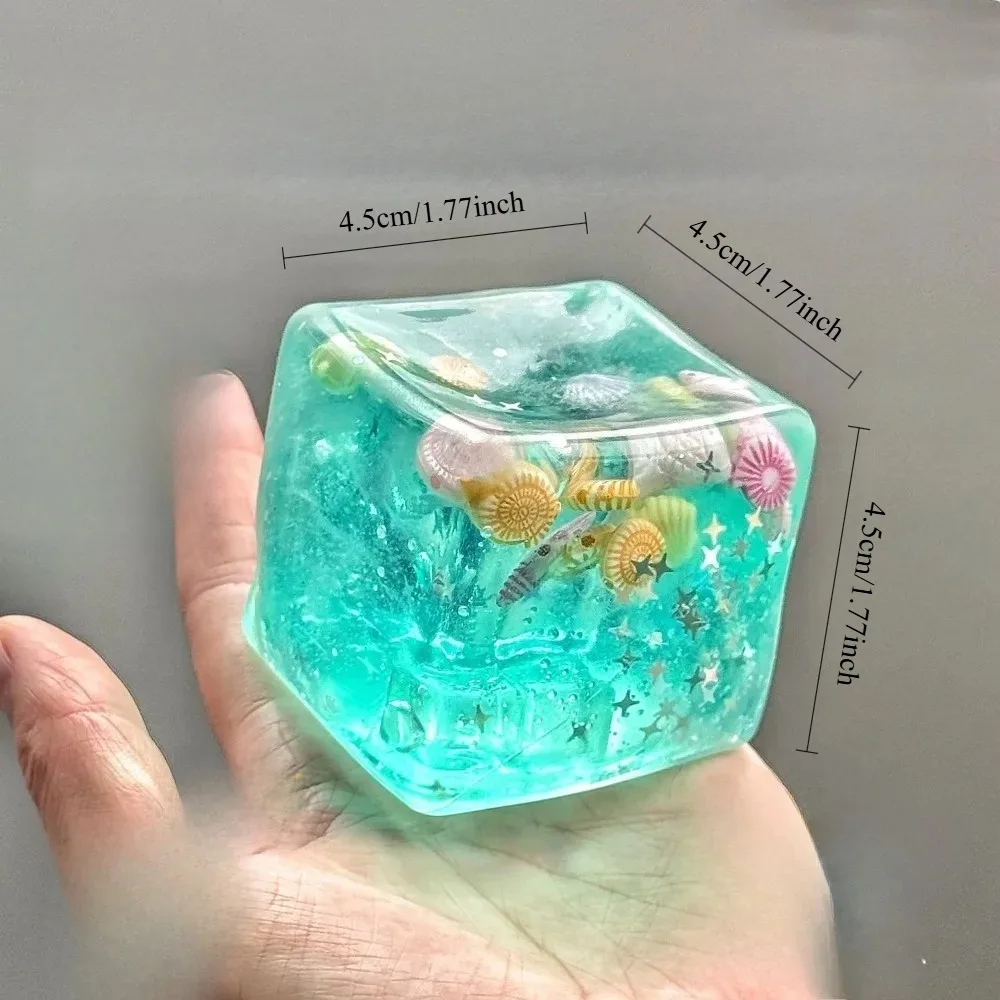 Taba Squishy Kostka Antystresowa - Sensoryczna Zabawka Oceaniczna, Powoli Powracająca do Kształtu, Zabawka Antystresowa dla Dzieci i Dorosłych, Prezent do Ściskania i Relaksu
