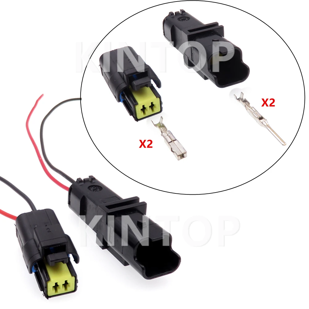 

1 Set 2 Pins 211PL022S0049 Car Waterproof Connector 211PC022S0049 Auto Water Temperature Sensor Electric Cable Socket Starter