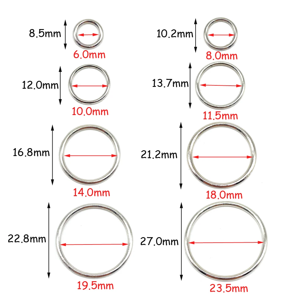 100 Stück/Packung 6 mm ~ 25 mm Metall-BH-Träger-Einstellschnallen Unterwäsche Sliders Ringe Clips für Dessous-Anpassung DIY-Zubehör – Detail 9