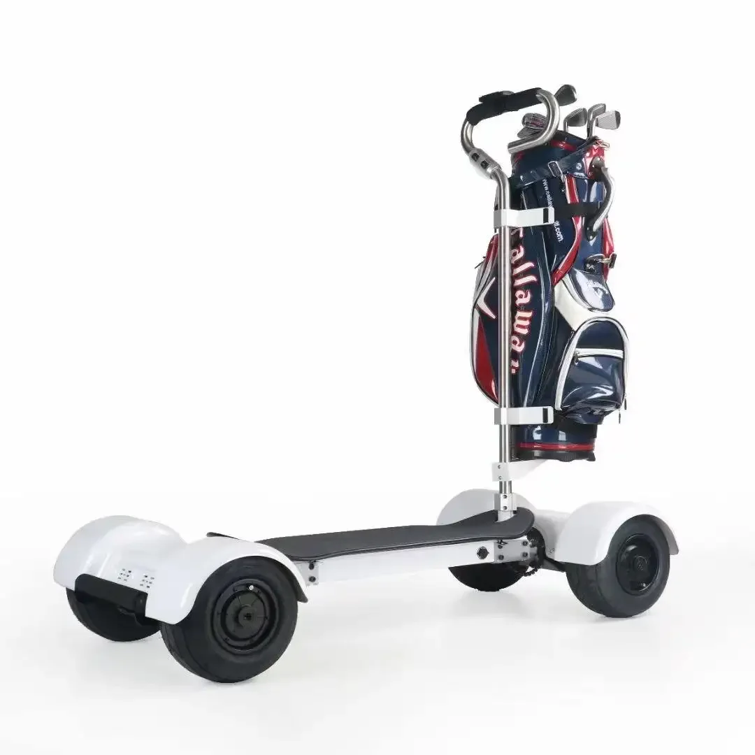 Factory Direct Sale New Skateboard Body-Turning Electric Golf Trolley Cart with Bag High Quality Golf Trolleys