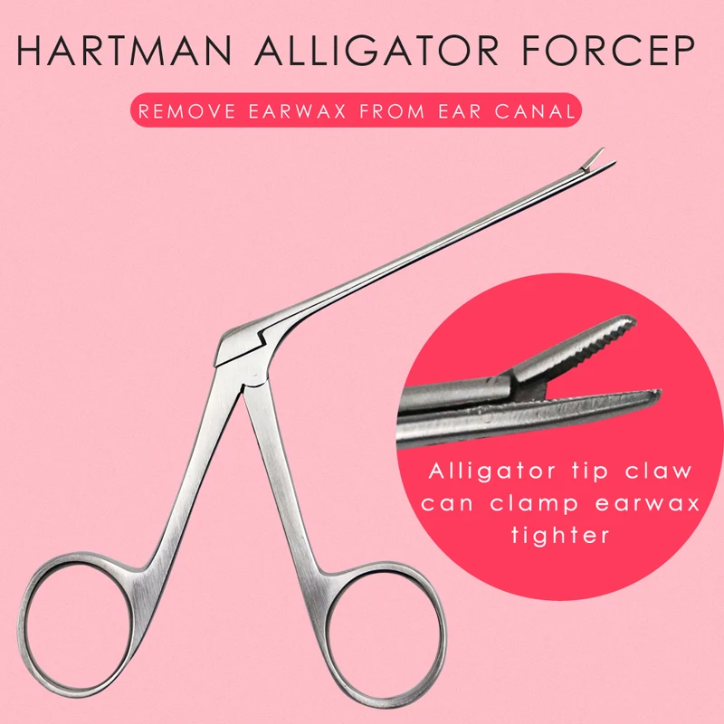 Medical Ear Wax Endoscope Earwax Cleaning Remover Tong Hartmann Micro Alligator Crocodile Forceps Nose Cleaner Clip TweezersTool 3