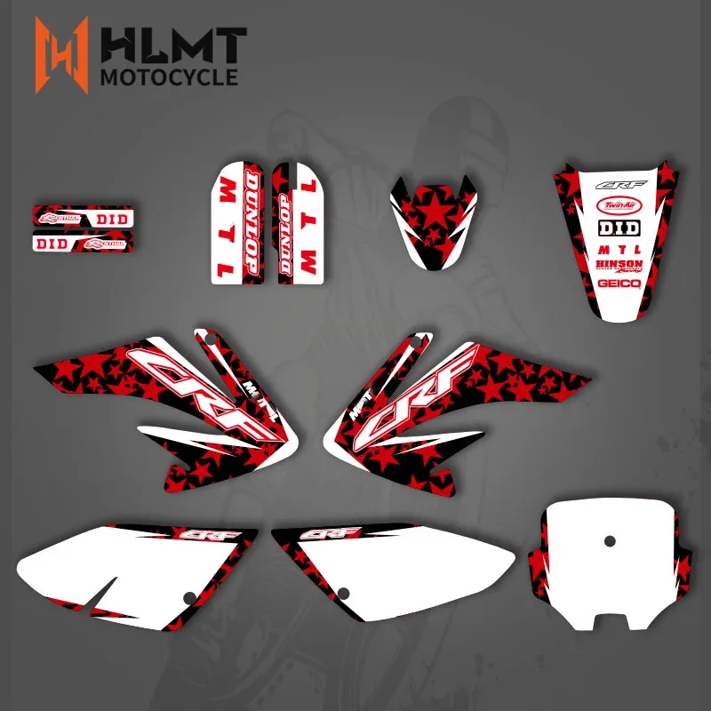 HLMT Style Motorcycle Stickers For Honda CRF70 CRF 70 2004-2010 2005 2006 2007 2008 Graphics Background Decal Stickers Customize