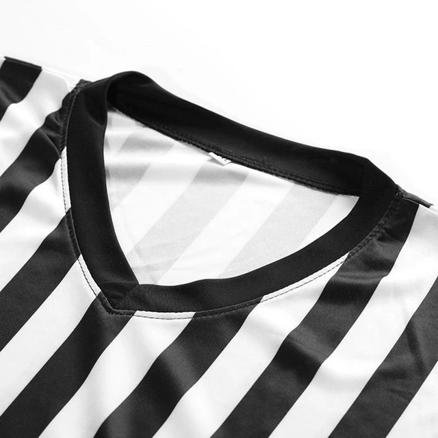 Disfraz de árbitro de fútbol, camisa a rayas blancas y negras, ideal para  Halloween y Cosplay - AliExpress
