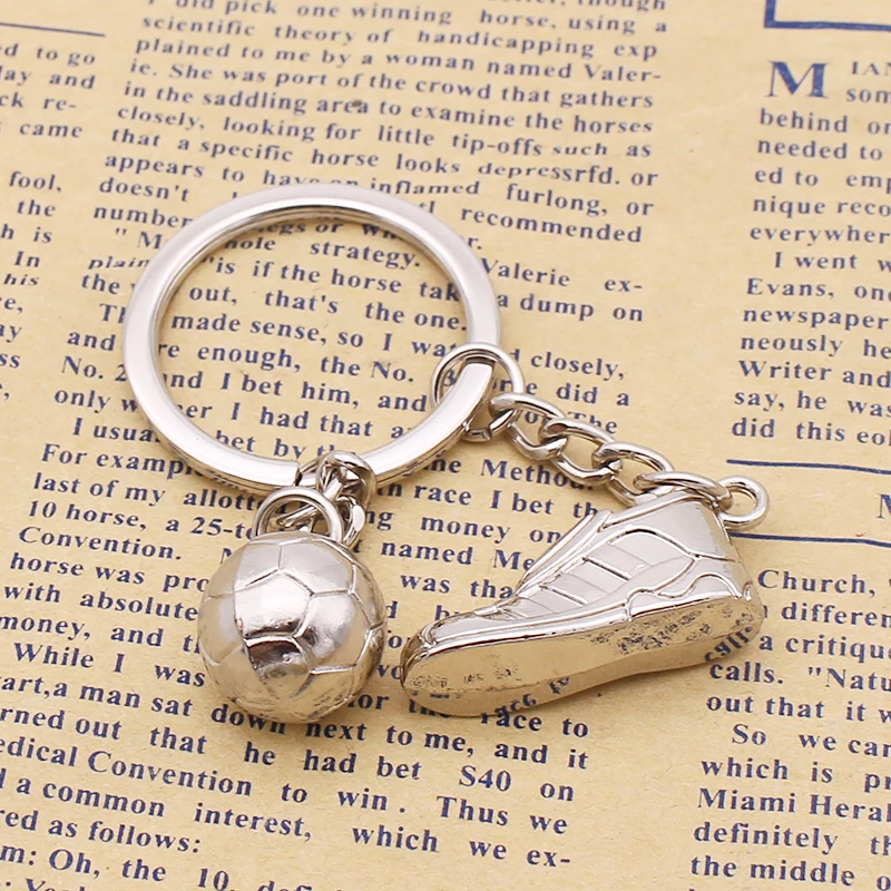 Mini football keychain small pendant creative personalized sneaker Keychain gift, flat style, three-dimensional style 3D